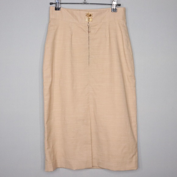 Peter Som Womens Beige Virgin Wool Linen Blend Pencil Skirt Size 2 Office Casual - Picture 6 of 7